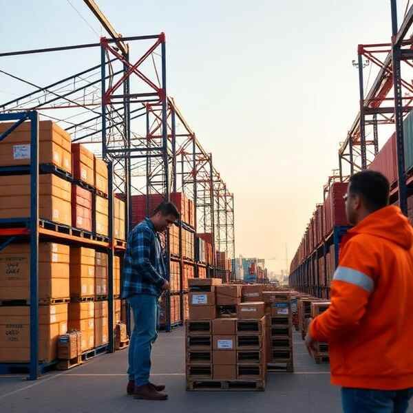 Operational team in a logistics and warehouse environment