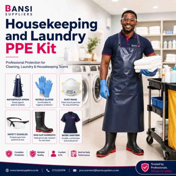 Housekeeping and Laundry PPE Kit supplied by Bansi Suppliers Kenya