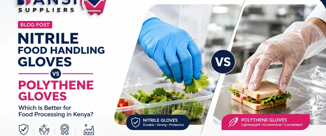 Nitrile Food Handling Gloves vs Polythene Gloves